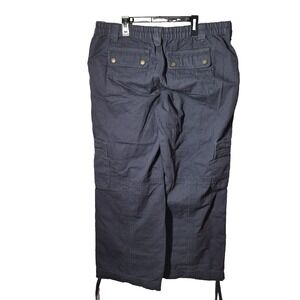 RSQ Pants Womens XL Blue Baggy Wide Leg Cargo Zippered Pockets Parachute NEW